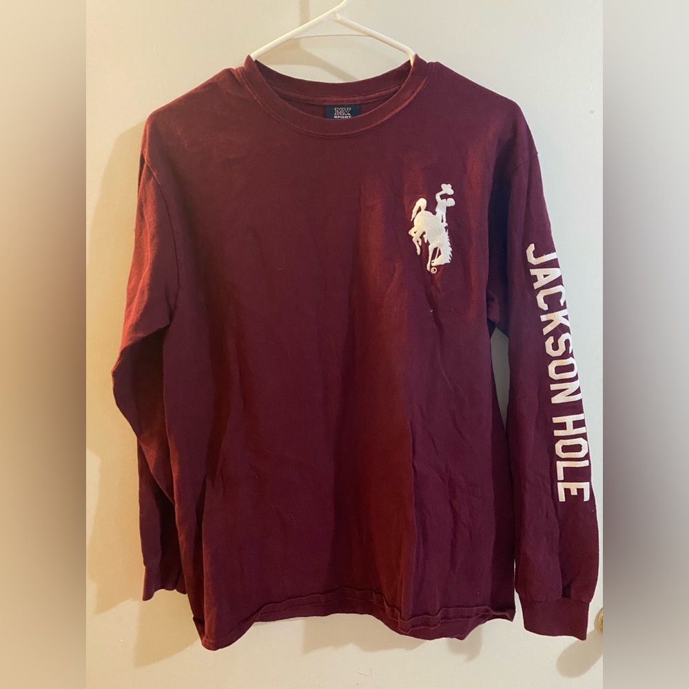 Long sleeve maroon Jackson Hole t shirt
